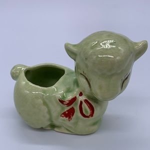 Pottery Lamb Planter/ Collectible/ Kitschy